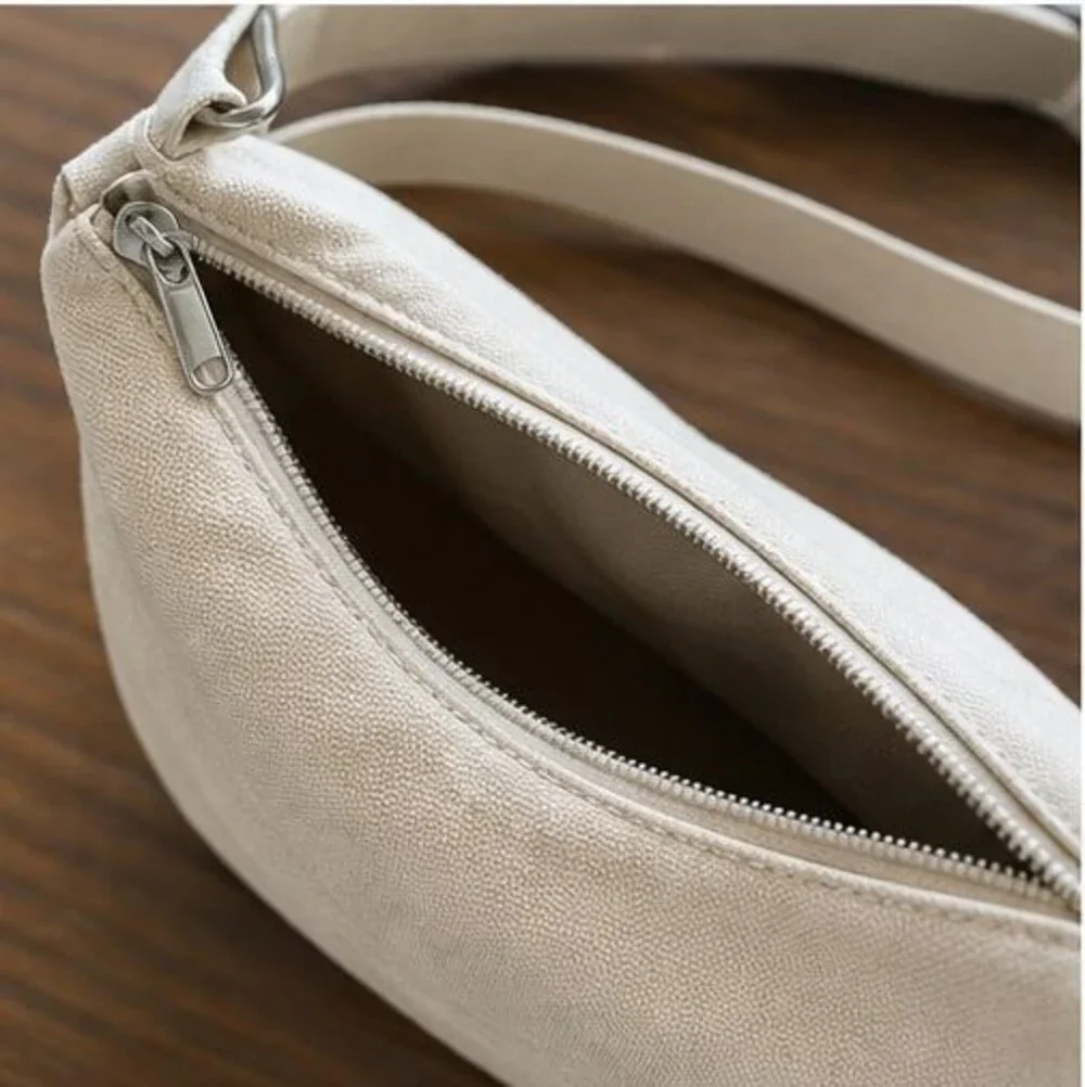 Cream Canvas Crossbody Bag
